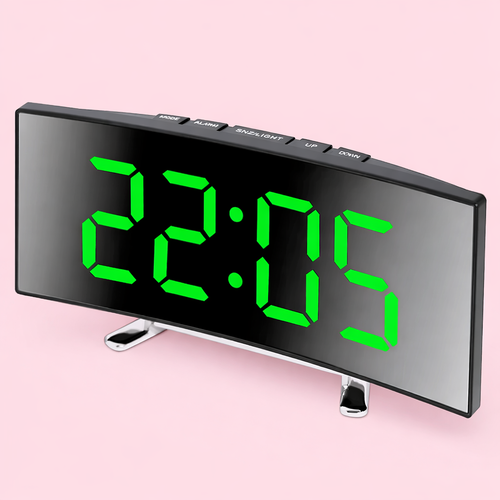 Réveil électronique silencieux à grand affichage – Écran miroir LED