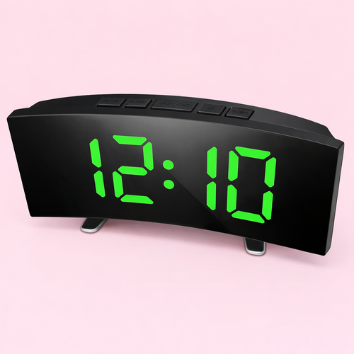 Réveil électronique silencieux à grand affichage – Écran miroir LED