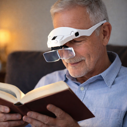 Loupe Frontale LED – Lunettes Grossissantes avec 5 Lentilles Interchangeables