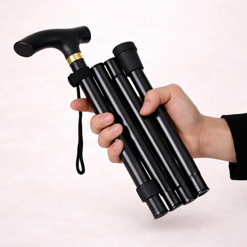 Canne de Marche ajustable Multifonction – Bâton de Randonnée Pliable en Aluminium