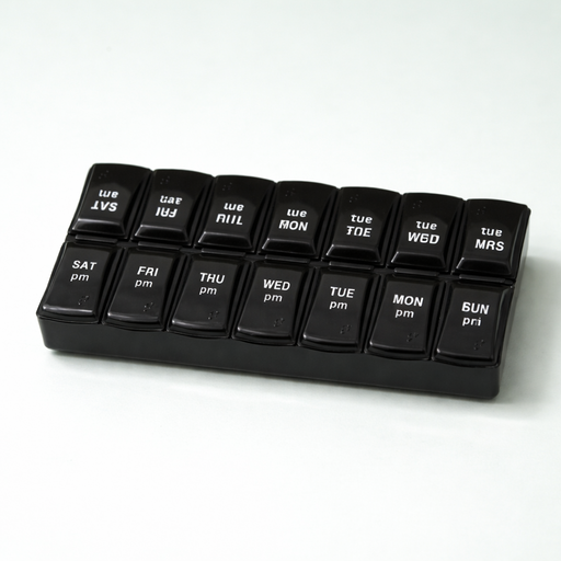 Pilulier de voyage hebdomadaire – Organisateur 7 jours (14 compartiments)