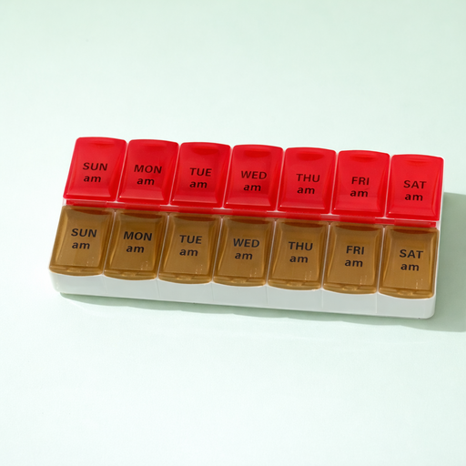 Pilulier de voyage hebdomadaire – Organisateur 7 jours (14 compartiments)