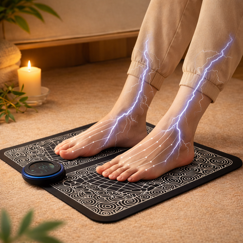 Tapis de Massage des Pieds Électrique EMS avec Chargeur USB