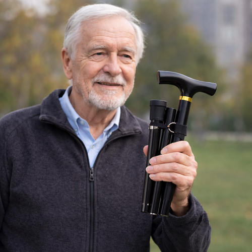 Canne de Marche ajustable Multifonction – Bâton de Randonnée Pliable en Aluminium