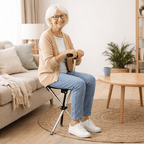 Canne de marche avec siège pliant intégré – Appui stable et assise portable pour seniors