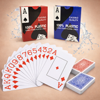 Jeu de cartes grand format lisible – Cartes en PVC imperméables et lavables (54 cartes)