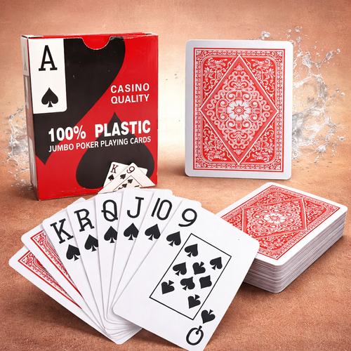 Jeu de cartes grand format lisible – Cartes en PVC imperméables et lavables (54 cartes)