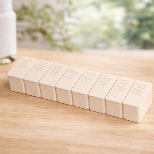 Boîte à Pilules Hebdomadaire de Voyage – Organiseur de Médicaments à 7 Compartiments (Lot de 1 ou 2)