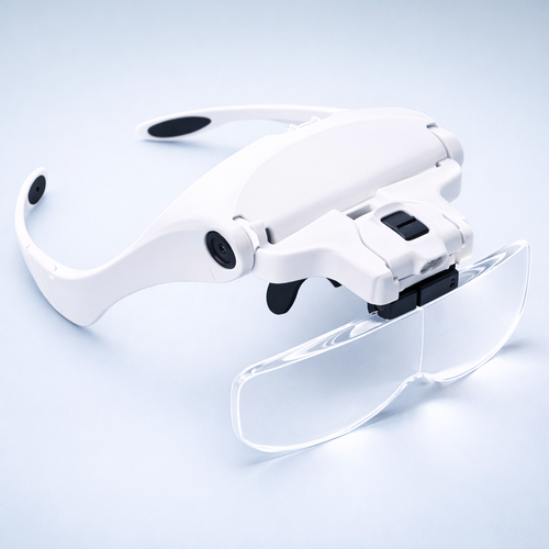 Loupe Frontale LED – Lunettes Grossissantes avec 5 Lentilles Interchangeables