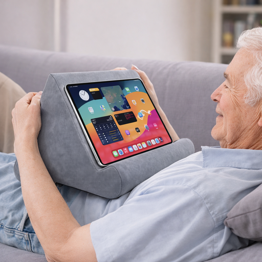 Support tablette et smartphone avec coussin ergonomique – Lecture confortable multi-angles