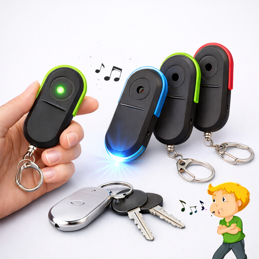 Porte-clés Localisateur Anti-Perte avec Son & LED – Détecteur Activé par Sifflement