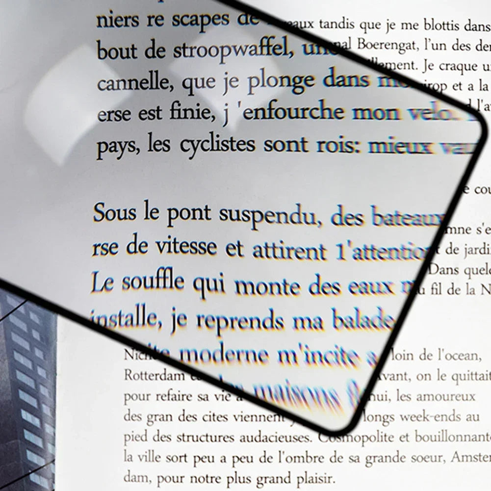 Loupe de lecture pleine page A5 – Grossissement 3× ultra-fine pour petits caractères