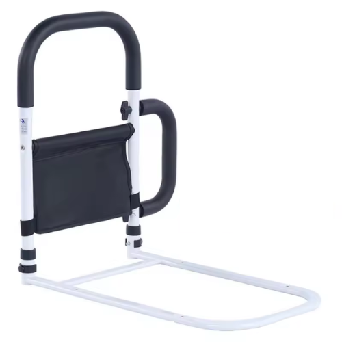 Barre d’appui de lit avec garde-corps et poche de rangement – Aide sécurisée contre les chutes